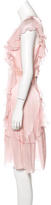 Thumbnail for your product : Thomas Wylde Ruffle-Trimmed Silk Dress w/ Tags