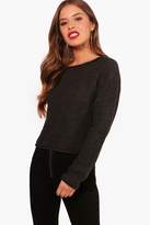 Thumbnail for your product : boohoo Petite Roll Hem Cropped Jumper