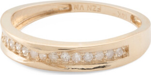 TJMAXX 14Kt Gold Diamond Wide Band Ring, Diamond/Gold
