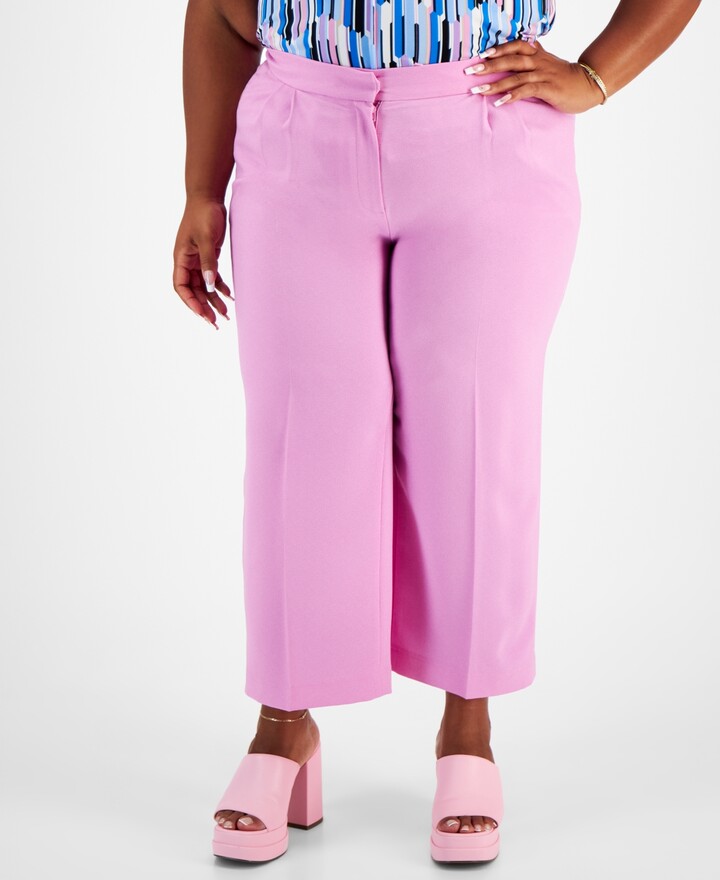Bar III Plus Size Crepe StraightLeg Ankle Pants, Created for Macy's