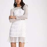 Thumbnail for your product : River Island Womens White long sleeve lace dress