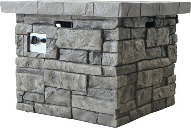 Latitude Run Outdoor Square Mgo Propane Fire Pit With 40000 BTU Output For Warm Stylish Backyard Gatherings.