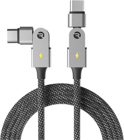 Raycon®MagicSpinPro100-WattUSB-C®toUSB-C®ChargeandSyncCable,6.6Ft.(Black)