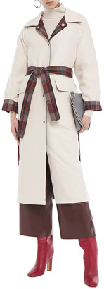 GOEN.J Reversible Belted Checked Cotton-twill Coat