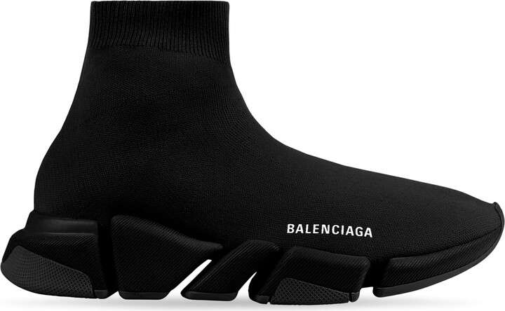 Balenciaga Speed Lace-Up Sock Sneakers Black Knit Size 39