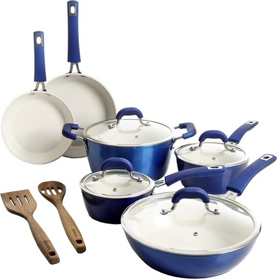 Kenmore KenmoreArlingtonAluminumCeramicCoatedNonstickCookwareSetinMetallicBlue