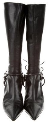 Gucci Leather Horsebit-Embellished Boots