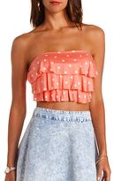 Thumbnail for your product : Charlotte Russe Triple Ruffle Printed Tube Top