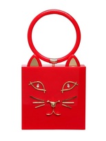 Thumbnail for your product : Charlotte Olympia Kitty Perspex Clutch With Swarovski Eyes