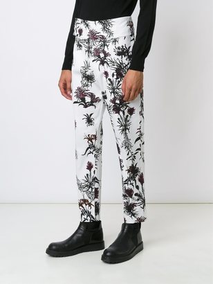 Ann Demeulemeester printed cropped trousers - men - Cotton/Elastodiene/Rayon - L