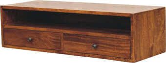 Artisan Furniture Lunar 2 Drawer Chestnut Wall Mounted Media Unit