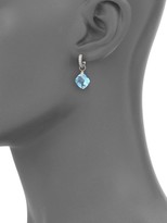 Thumbnail for your product : Jude Frances Lisse Sky Blue Topaz, Diamond & 18K White Gold Cushion Earring Charms
