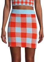 Thumbnail for your product : STAUD Sonoma Check Cotton Mini Skirt