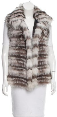 Yves Salomon Two-Tone Fox Fur Vest