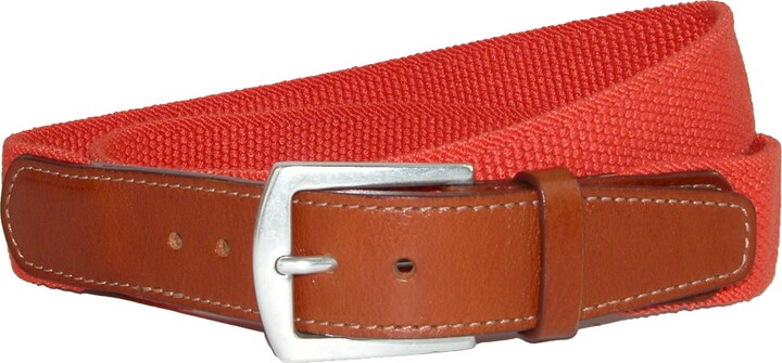 Buy DAVIDOFF 23456 Essential Orange Leather Belt With Logo Buckle, Orange  Color Men
