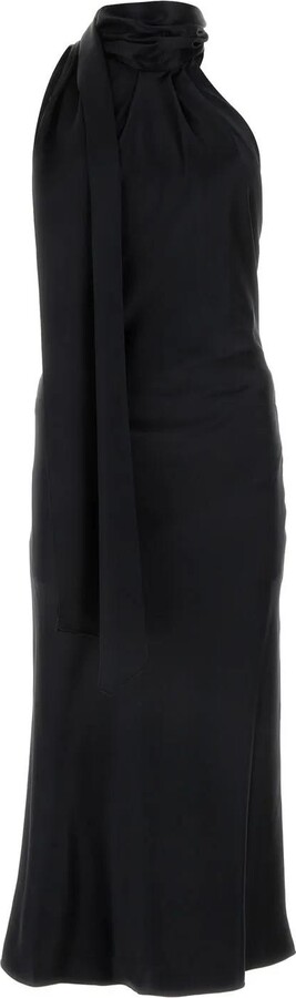 ワンピース MAX MARA BLACK SILK MOLI LONG DRESS Max Mara Moli Satin Maxi Dress | Black | FARFETCH