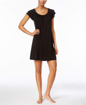 Alfani Flutter Sleeve Pindot Short Nightgown, Created for Macy's