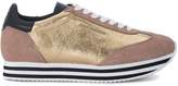 Thumbnail for your product : Rebecca Minkoff Susanna Gold And Pink Leather Sneakers