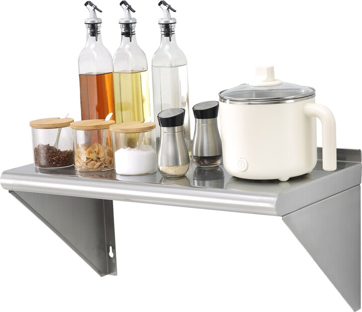 VEVOR Wall Mounted Floating Shelf 12x24in Stainless Steel Shelf 230lbs