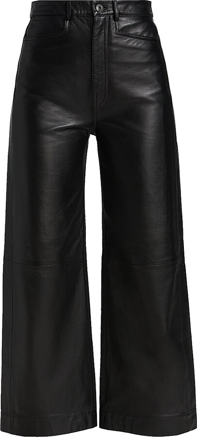 Proenza Schouler White Label Women's Lightweight Leather Culottes - Black - Size 0