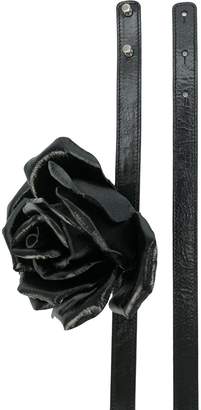 Saint Laurent floral embellished thin belt