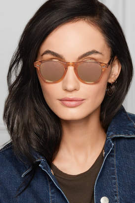 CHIMI - Round-frame Acetate Mirrored Sunglasses - Peach