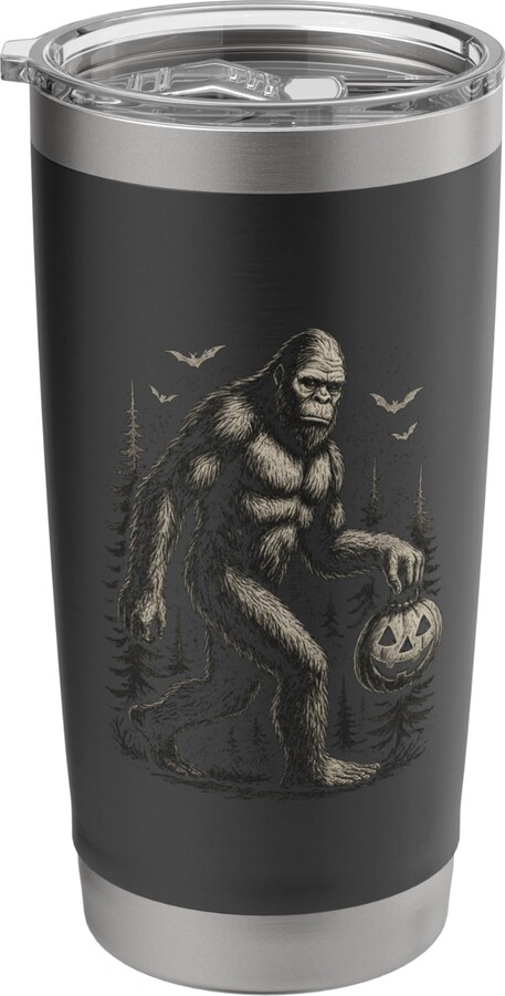 US Flag D-Day 81st Anniversary Veterans 1944 2025 Bigfoot Halloween Pumpkin Night Hiker Fun Stainless Steel Insulated Tumbler