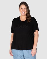 Thumbnail for your product : Love Your Wardrobe Women's Black Printed T-Shirts - Lyw & Co Embroidered Tee