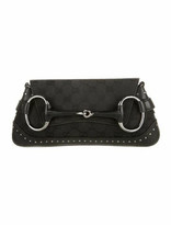 Thumbnail for your product : Gucci GG Canvas Horsebit Clutch Black