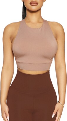 Naked Wardrobe Smooth as Butter Open Back Crop Tank