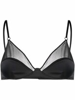 Sheer-Panelling Triangle-Cup Bra 