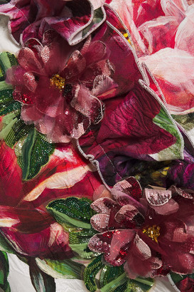 Dolce & Gabbana Embellished Cotton-blend Floral-jacquard Coat