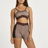 Thumbnail for your product : River Island Womens Brown RI Active monogram print shorts