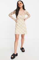 Thumbnail for your product : Topshop Check Mesh Slipdress & Cardigan