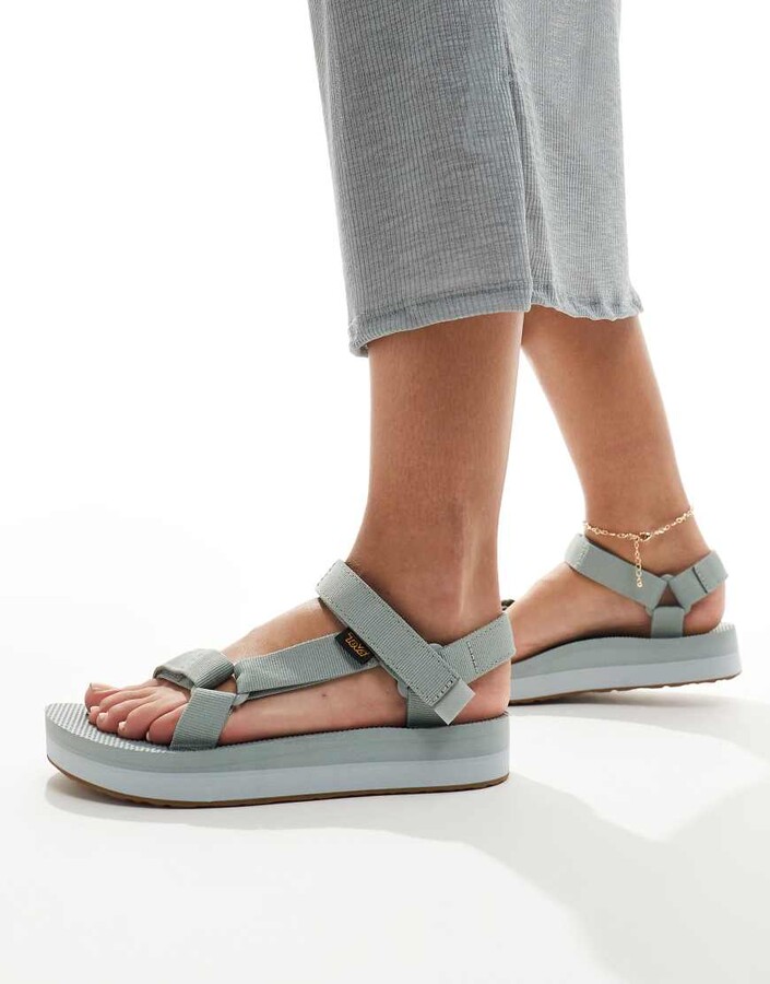 Teva Universal flatform chunky sandals in white ShopStyle