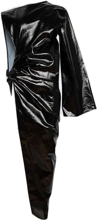 Rick Owens High-Shine Single-Shoulder Dress