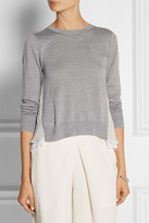 Thumbnail for your product : Sacai Luck paneled wool and silk-chiffon top