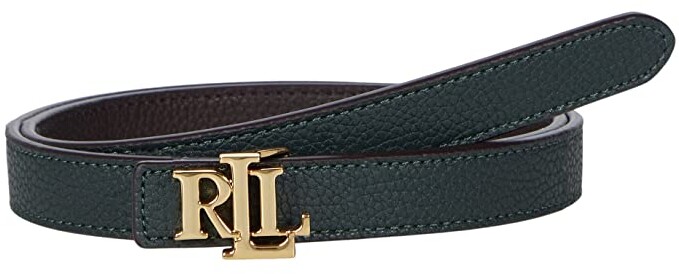 Lauren Ralph Lauren Reversible Pebbled Leather Skinny Belt - ShopStyle