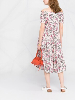 Semi-Couture Floral-Print Off-Shoulder Dress