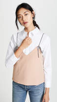Thumbnail for your product : ENGLISH FACTORY Layered Cami Button Down Shirt
