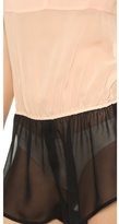 Thumbnail for your product : Fleur du Mal Silk Chiffon Romper with Garters