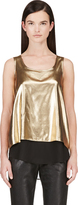 Thumbnail for your product : Altuzarra Gold Lame Layered Tank Top