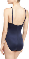 Thumbnail for your product : Magicsuit Lisa Draped-Front Underwire One-Piece Swimsuit, Navy