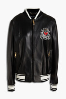 Thumbnail for your product : Dolce & Gabbana Appliquéd leather bomber jacket