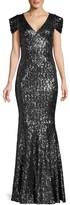 Thumbnail for your product : Michael Kors Gathered Cap-Sleeve Sequin Gown