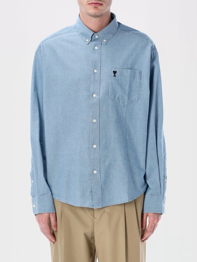 AMI Paris Shirt Men color Blue