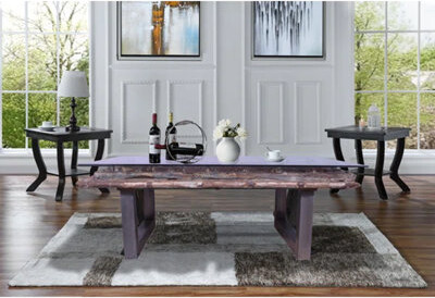 Millwood Pines Boone Reclaimed Door Coffee Table, Glass Top & Antique Door, 56x28x18