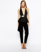 Thumbnail for your product : ASOS COLLECTION Halter Top with Deep Plunge & Metal Bar