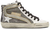 Thumbnail for your product : Golden Goose Gunmetal Shimmer Slide High-Top Sneakers