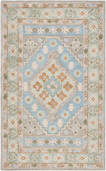 Safavieh HeritageHG231HandmadeAccentRug-3'x5'-Green/Ivory